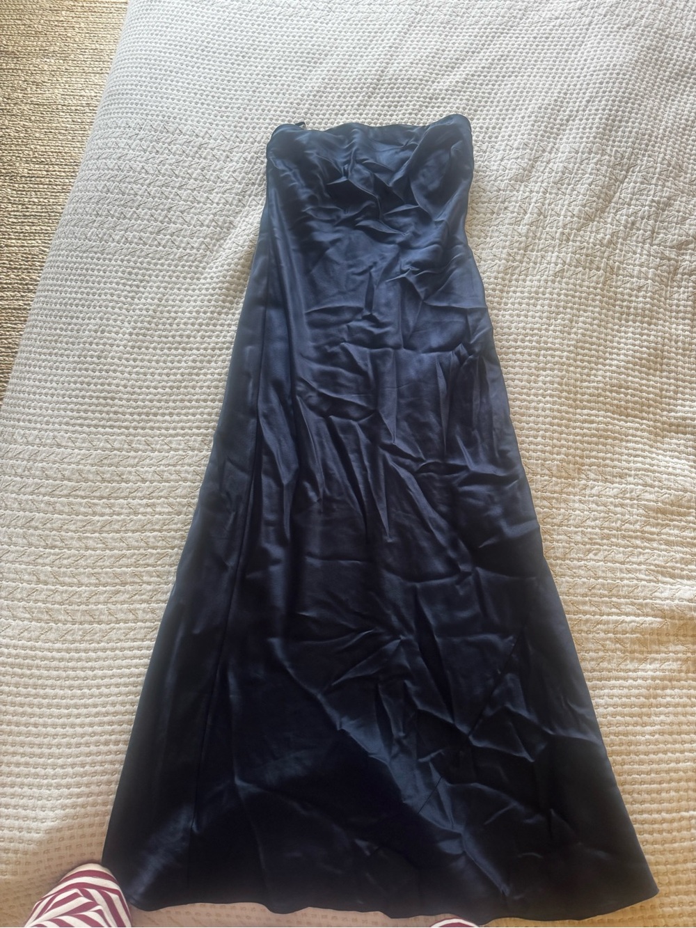 Quince silk strapless maxi